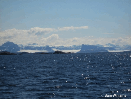 arctic ocean with mountains