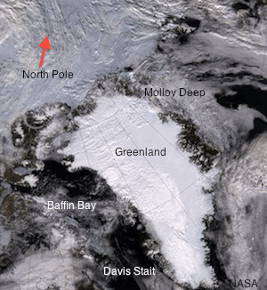 arctic ocean satellite shot