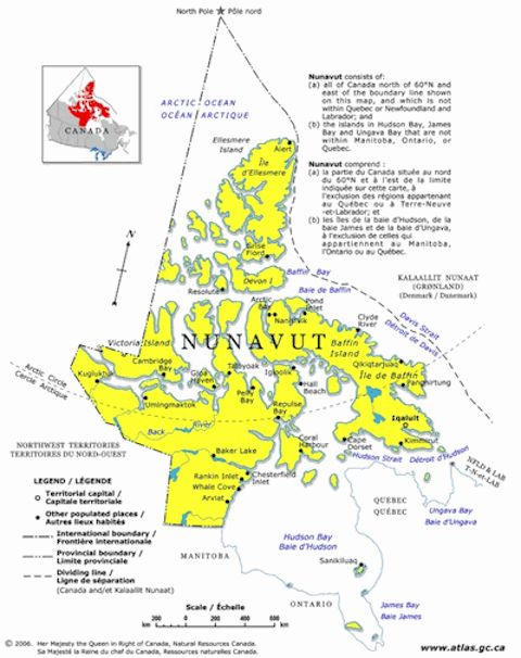 Map of Nunavut